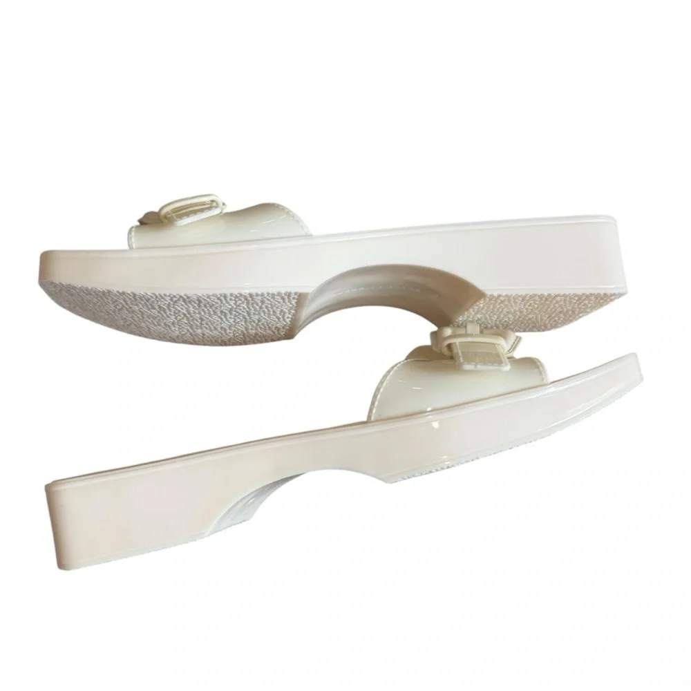 Veronica Beard - Davina Jelly Elegant Cream Slide Sandals Sz 9